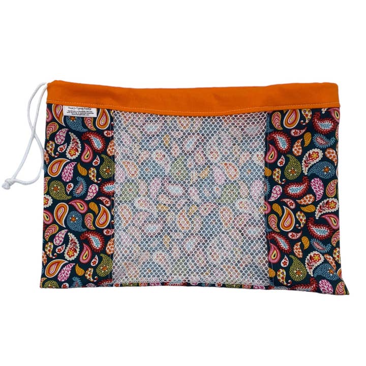 Medium Produce Bag Paisley Colorful for wholesale by Nina's Flying Needle