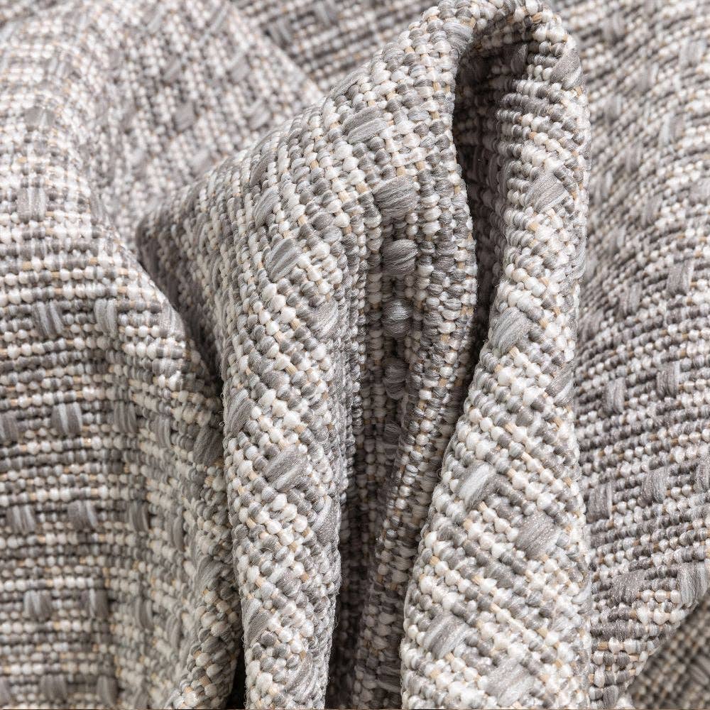 Well Woven - Wholesale Area Rug - Odin Solid & Striped Border Indoor Outdoor Grey Ivory9