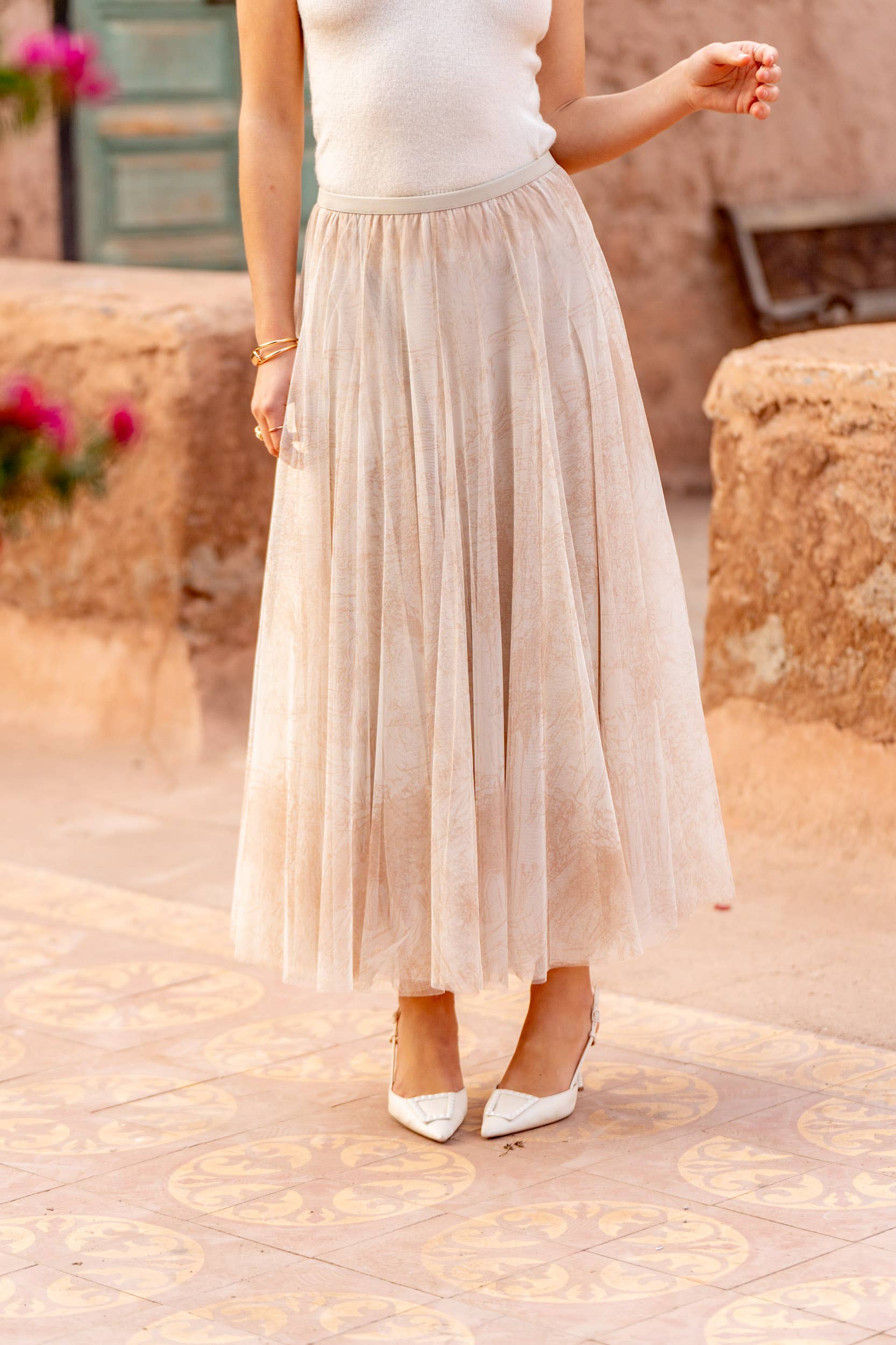 CHOKLATE PARIS – wholesale Kjol - Dam – Ambre kjol i tyll med toile de Jouy-tryck - CK08202-14