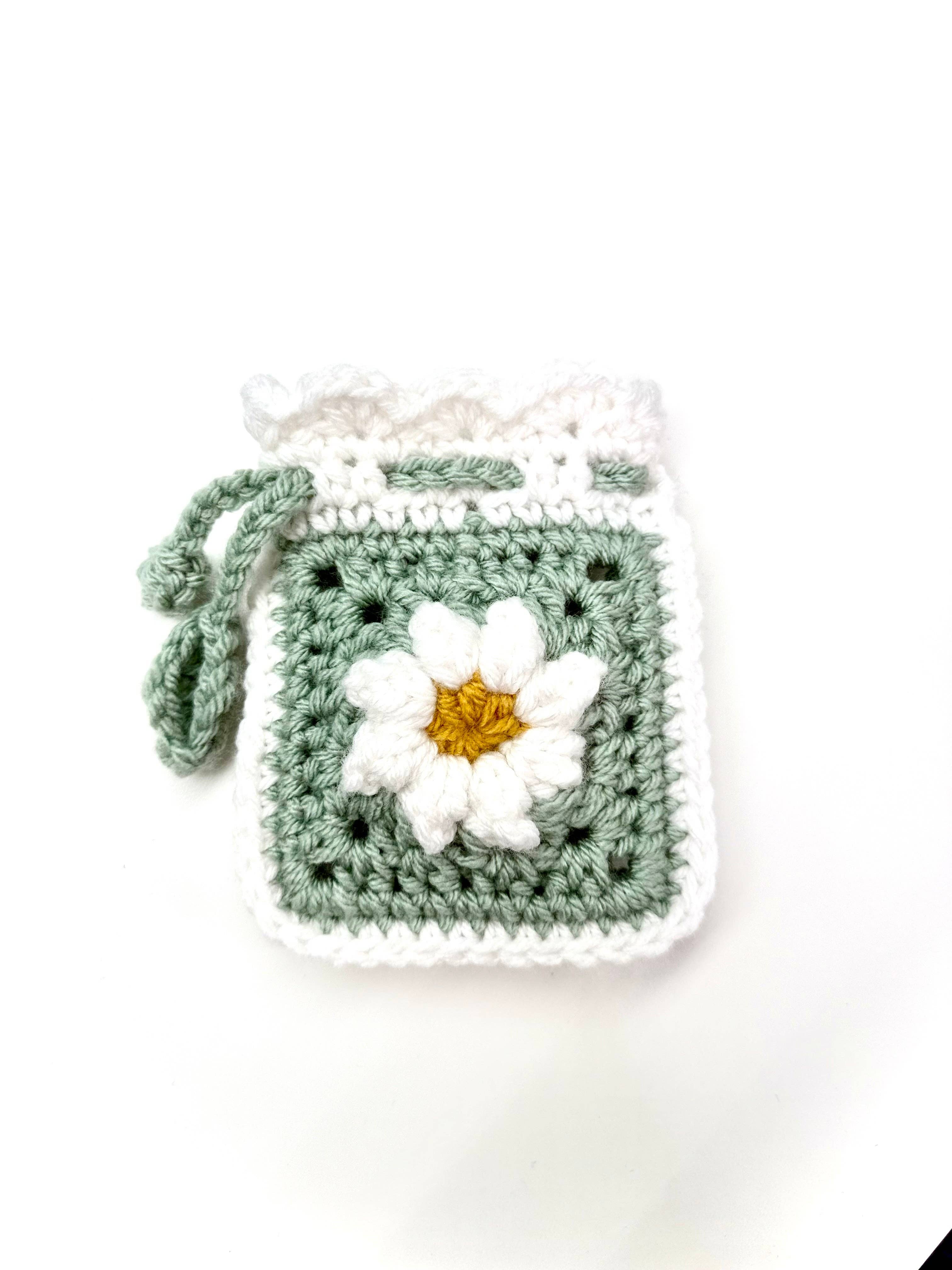 Cuddle Me Close Crochet - Wholesale Pouch - Women's - Spa Daisy Drawstring Pouch1