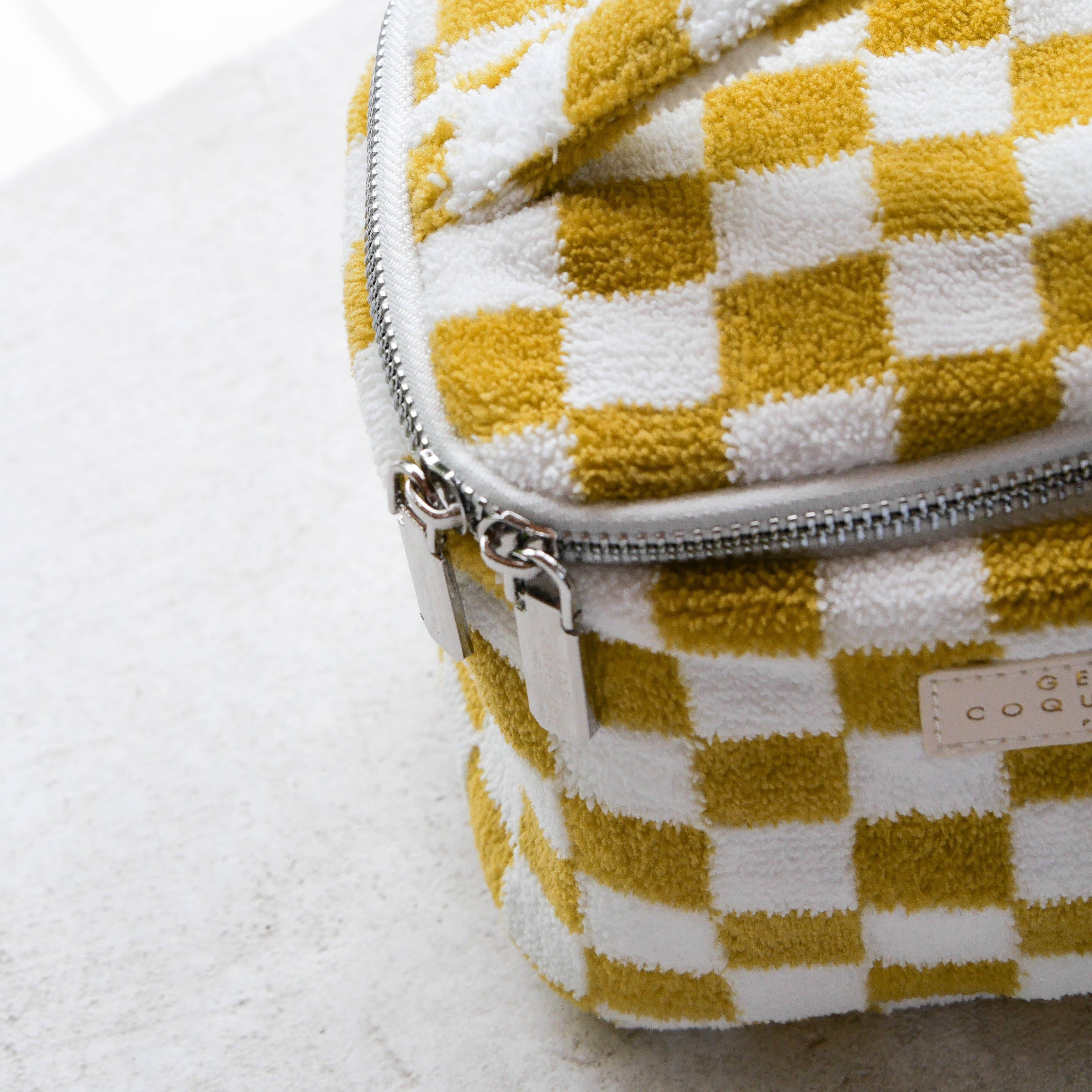 Gentil Coquelicot Paris - Wholesale Makeup/Cosmetic Bag - Checkered sponge vanity (3 colors)6