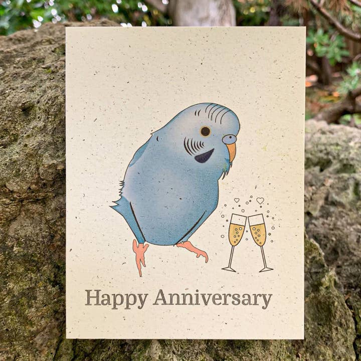 Happy Anniversary - Blue Parakeet for wholesale by Hakuna Matata Vibes