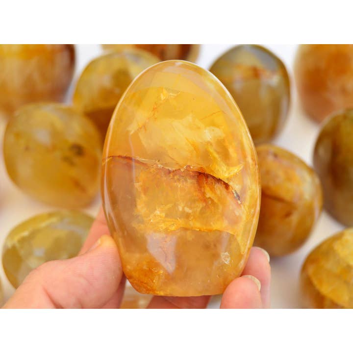 Quartz Golden Healer, forme libre (100 g - 650 g), cristal hématoïde jaune pour la vente par Kaia & Crystals