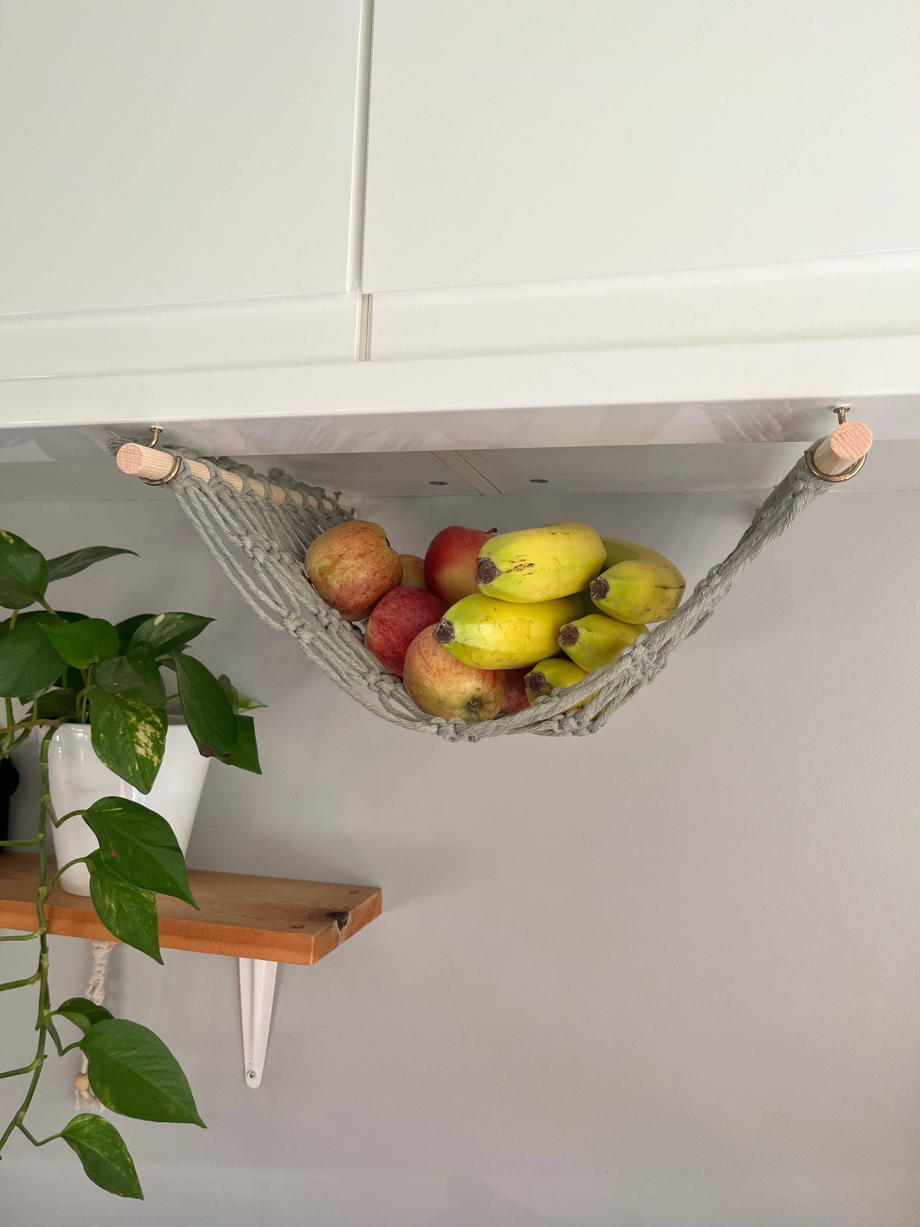 Macra-Made With Love – wholesale Kitchen storage/organiser – Macramé Fruit Hammock – Under Cabinet Hanging Storage12