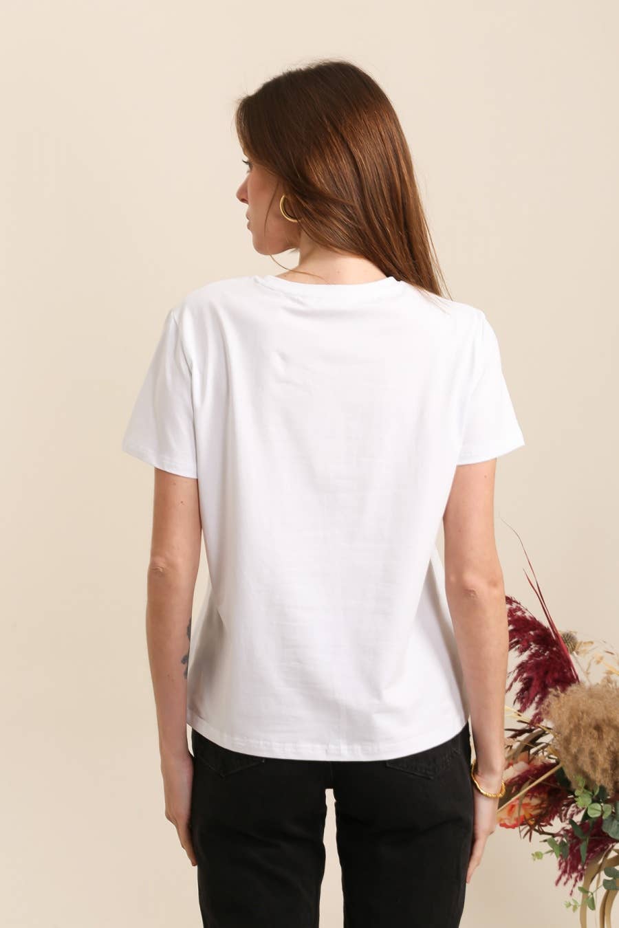 Attrait Paris - Wholesale Screen Printed T-Shirt - Women's - Cotton T-shirt with floral print3