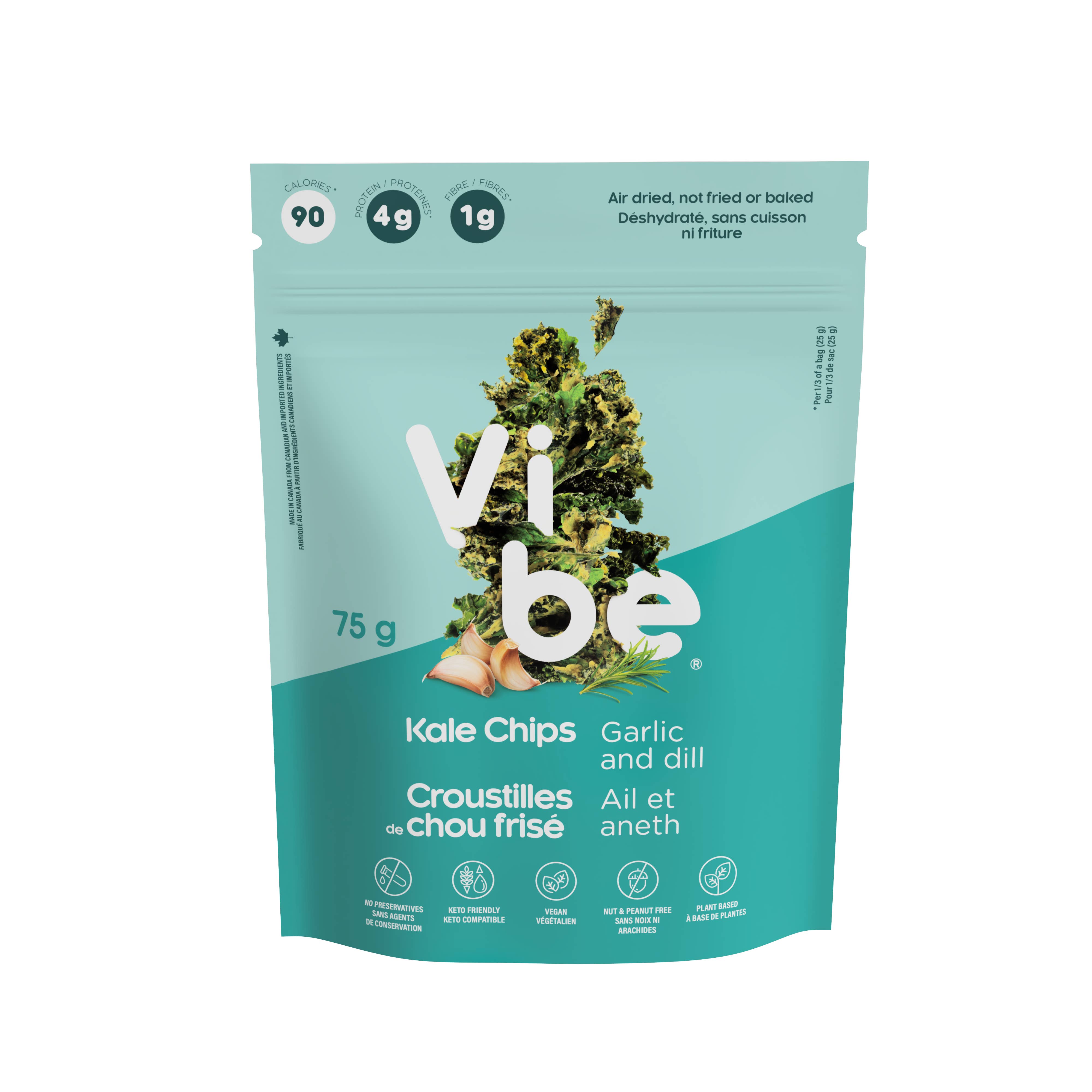 Vibe Foods - Wholesale Chips - Vibe Garlic and Dill Kale Chips