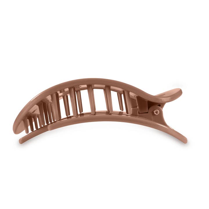 TELETIES - Wholesale Hair Clip - Women's - Round Flat Hair Clip | Large | Mocha Mousse
