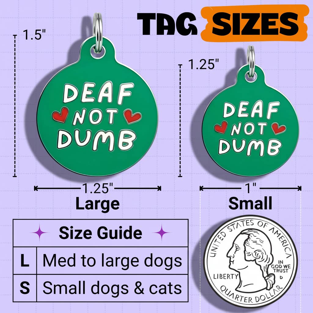 Bad Tags - Vente Médaille pour collier – chien - Médaille pour chien en émail avec ID pour animal scannable - Sourd pas muet4