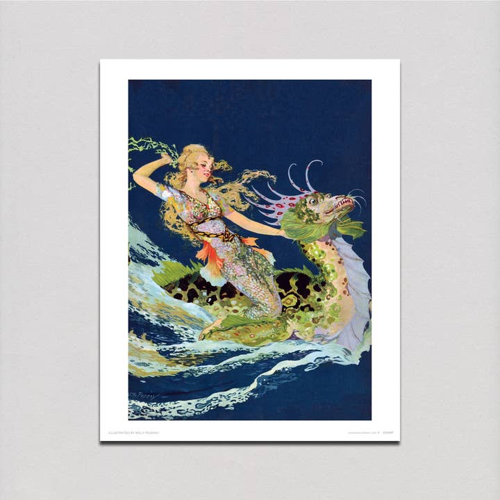 Laughing Elephant - Wholesale Art Print - Mermaid and Sea Dragon - Mermaids Print