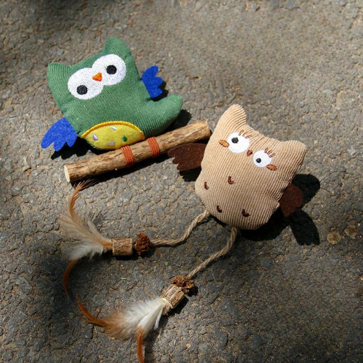 Moo - Corduroy Owl Cat Toys for wholesale by Cheerhunting