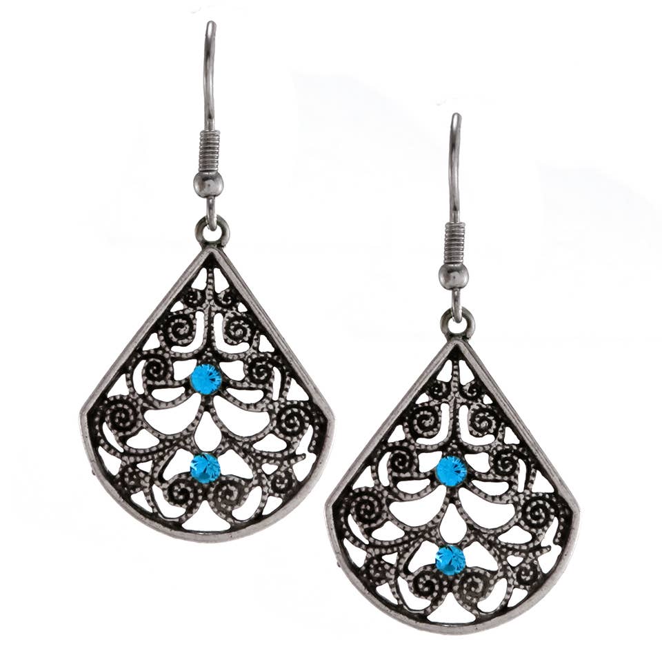 Bijoux Desert - Wholesale Dangle Earrings - Drop Filigree  - V Wires Stainless Steel Hook Earring0