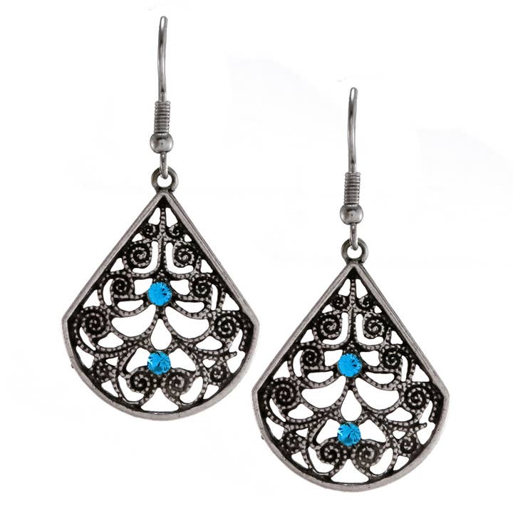 Bijoux Desert - Wholesale Dangle Earrings - Drop Filigree - V Wires Stainless Steel Hook Earring