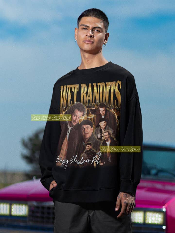 TheKingShirt - Wholesale Graphic Sweatshirt - Women's - Wet Bandits Christmas Movie Shirt Funny Home Alone Tee