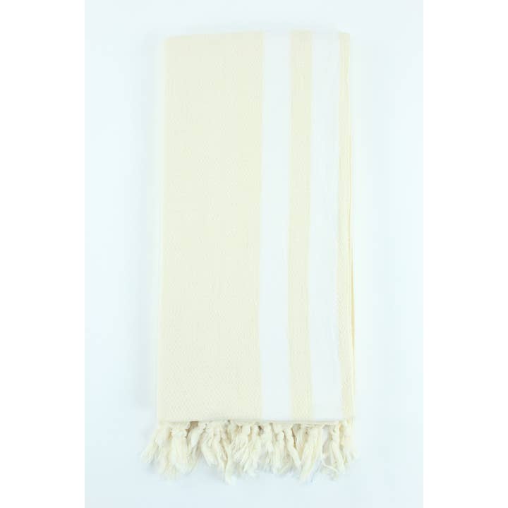 Ivory Premium Turkish Towel Peshtemal Towel for wholesale on Faire