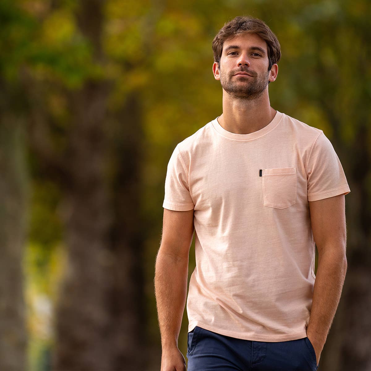 BILLYBELT - Wholesale T-Shirt - Men's - 100% organic cotton Garment dye T-shirt - Pink0