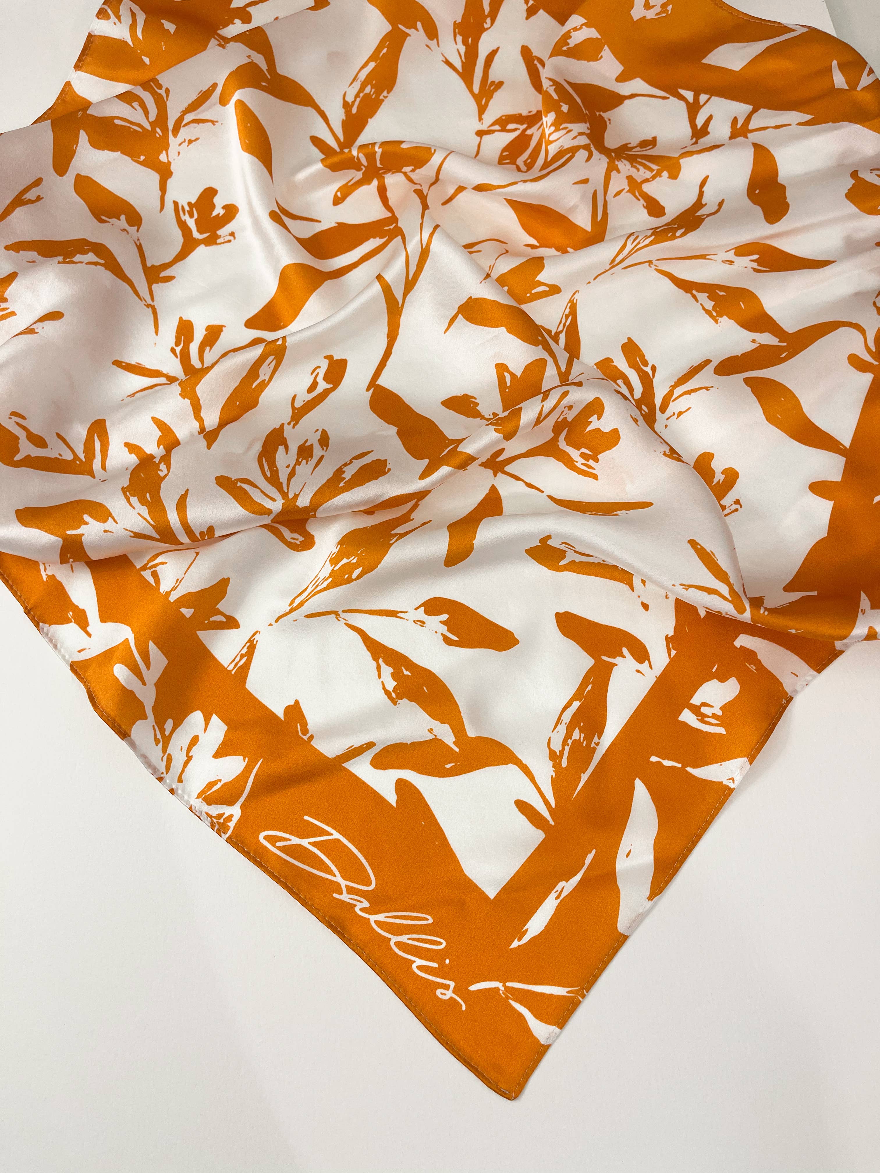 Dallis Foshee Art & Design, LLC - Wholesale Scarf - Women's - Orange + White Gameday Scarf4