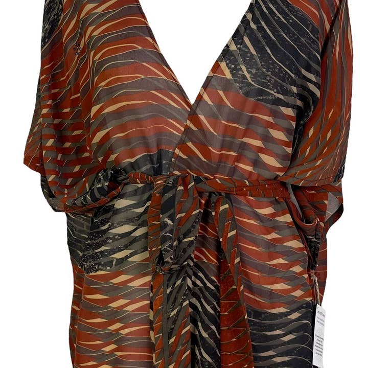 PRG7120 Sheer Avatar Pure Silk Kimono-Sleeved Jacket with Belt for wholesale by sariKNOTsari