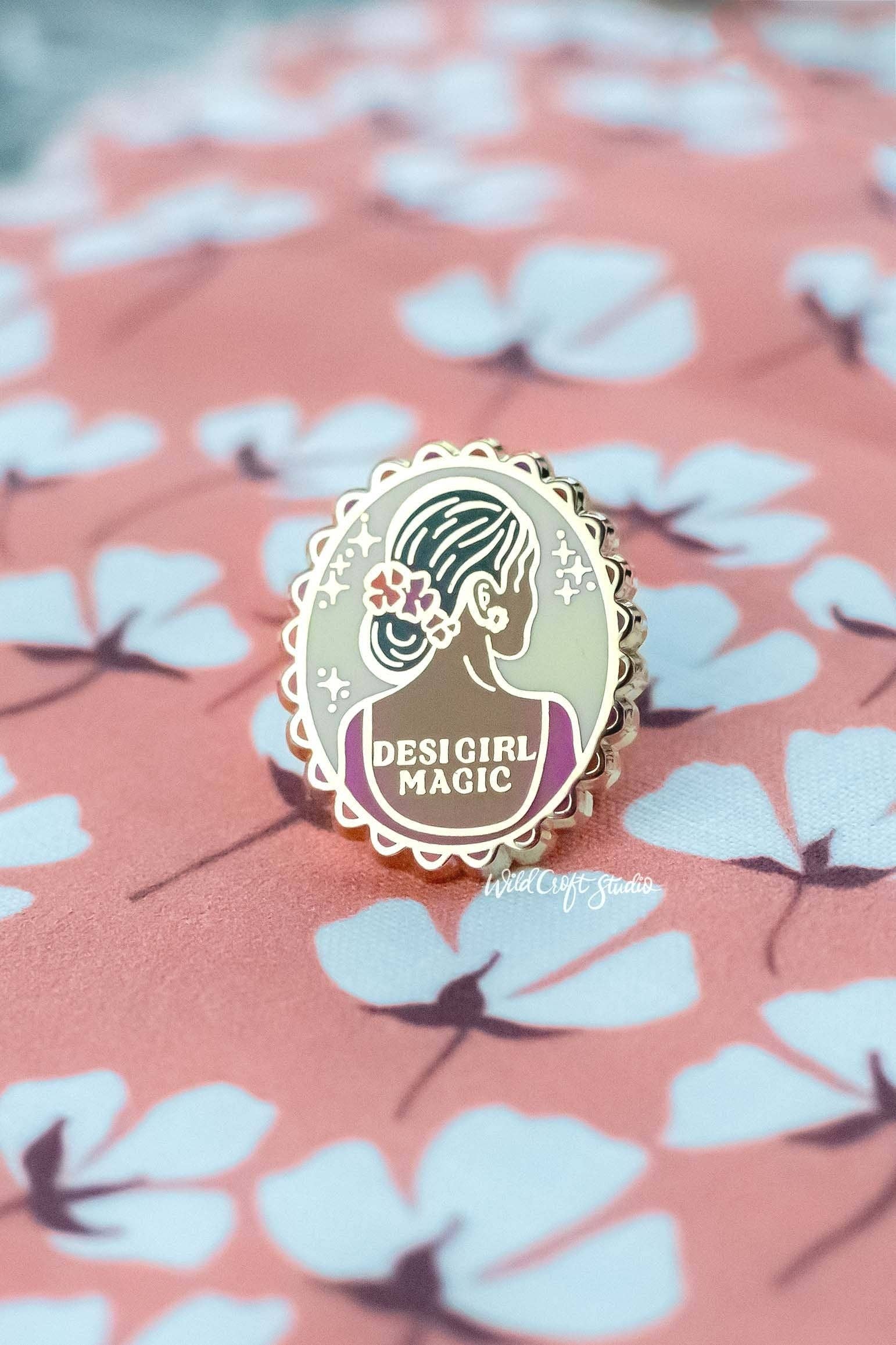 Wild Croft Studio - Wholesale Lapel Pin/Button - Desi Girl Magic Hard Enamel Pin2