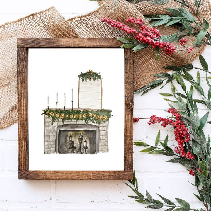 Holiday Mantle Art / 8 x 10 Print for wholesale by Fox and Wild