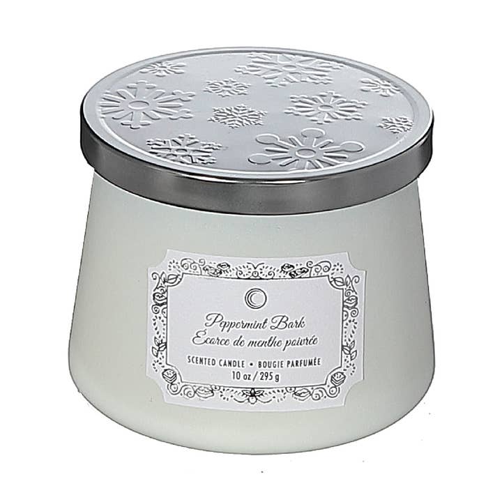 10.5Oz Taper Candle With Lid Peppermint Bark for wholesale by IH Casa Decor