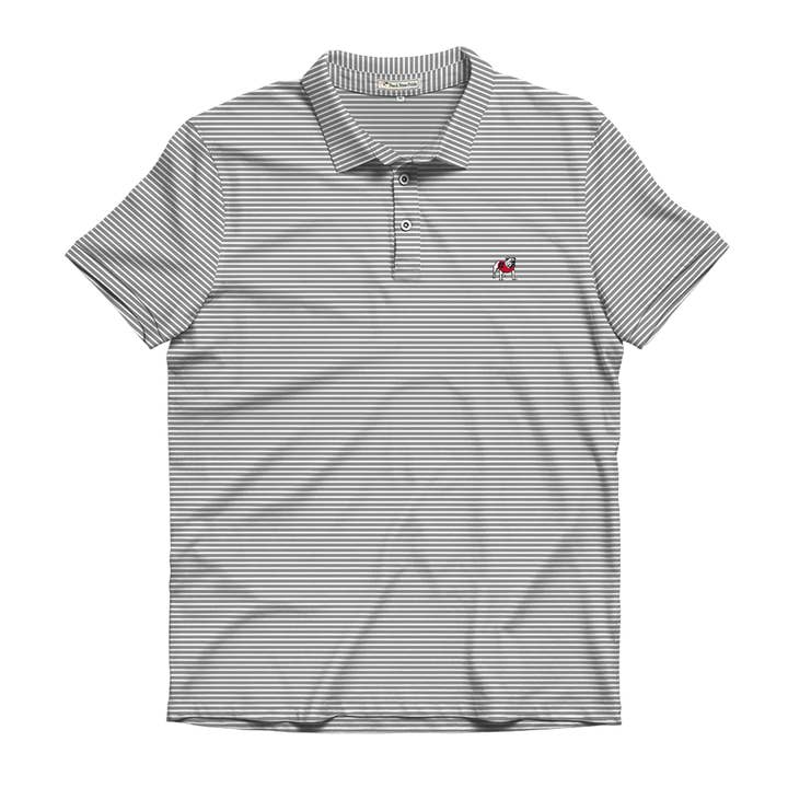 UGA Standing Dawg Charcoal and White Heathered Jasmine Performance Polo for wholesale by Peach State Pride