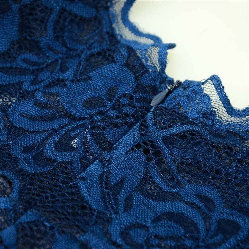 Plush Looks - Vente Robe de soirée – femme - Robe de soirée longue avec bordure en dentelle5