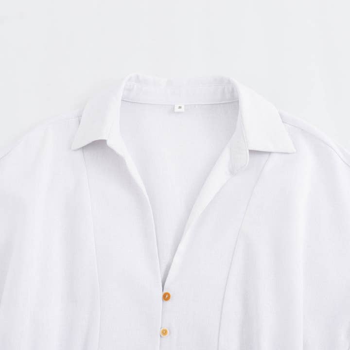 Marayn – wholesale Dress – Women's – Spring Linen Blend Midi Shirt Dress Chic Global Style8