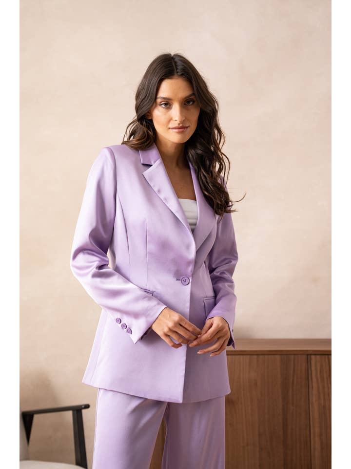Attentif Paris - Vente Veste de tailleur – femme - Veste cintrée unie en satin33