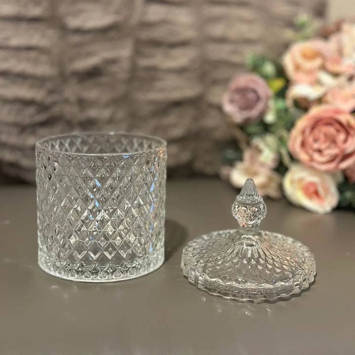 Mothology Home - Wholesale Jar - Diamond-Cut Crystal Glass Storage Jar Set2