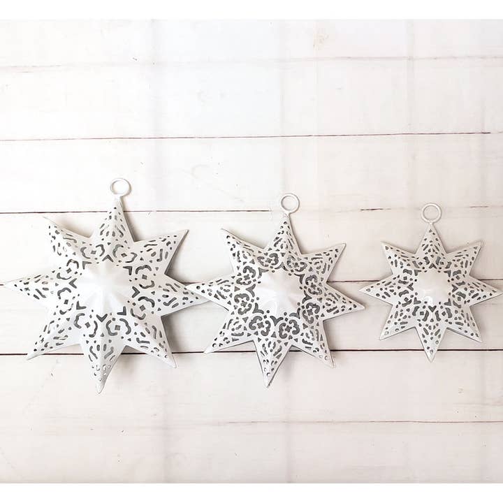 A.T. Imports – wholesale Wall decor – Kids & Baby – Set of 3 Metal Punched Stars