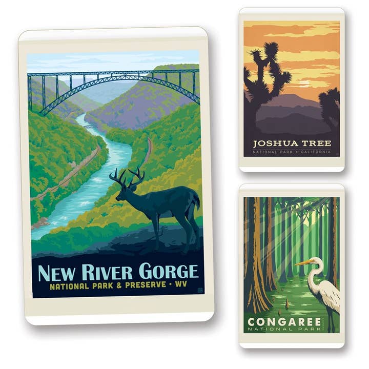 Tourist Courts - Wholesale Sticker - 63 National Parks Vertical Sticker Set2