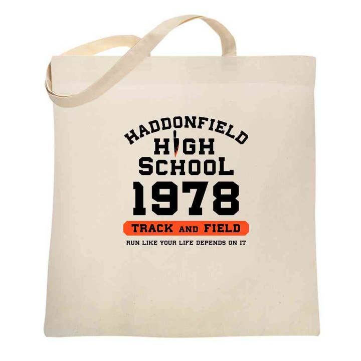 Haddonfield High School 1978 Track Horror Movie Tote Bag for wholesale by Pop Threads