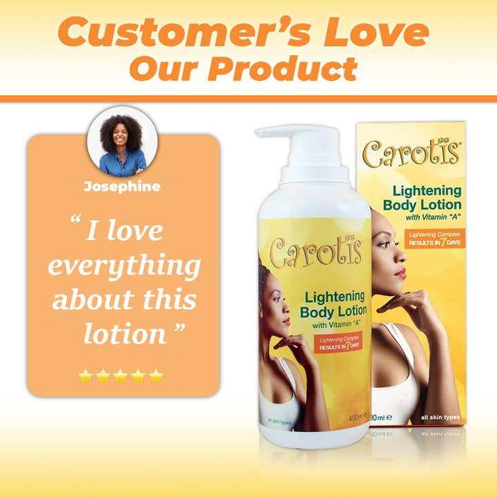 Mitchell Brands - Wholesale Body Cream/Lotion - Carotis Lightening Body Lotion with Vitamin A - 400ml / 14.10 fl oz