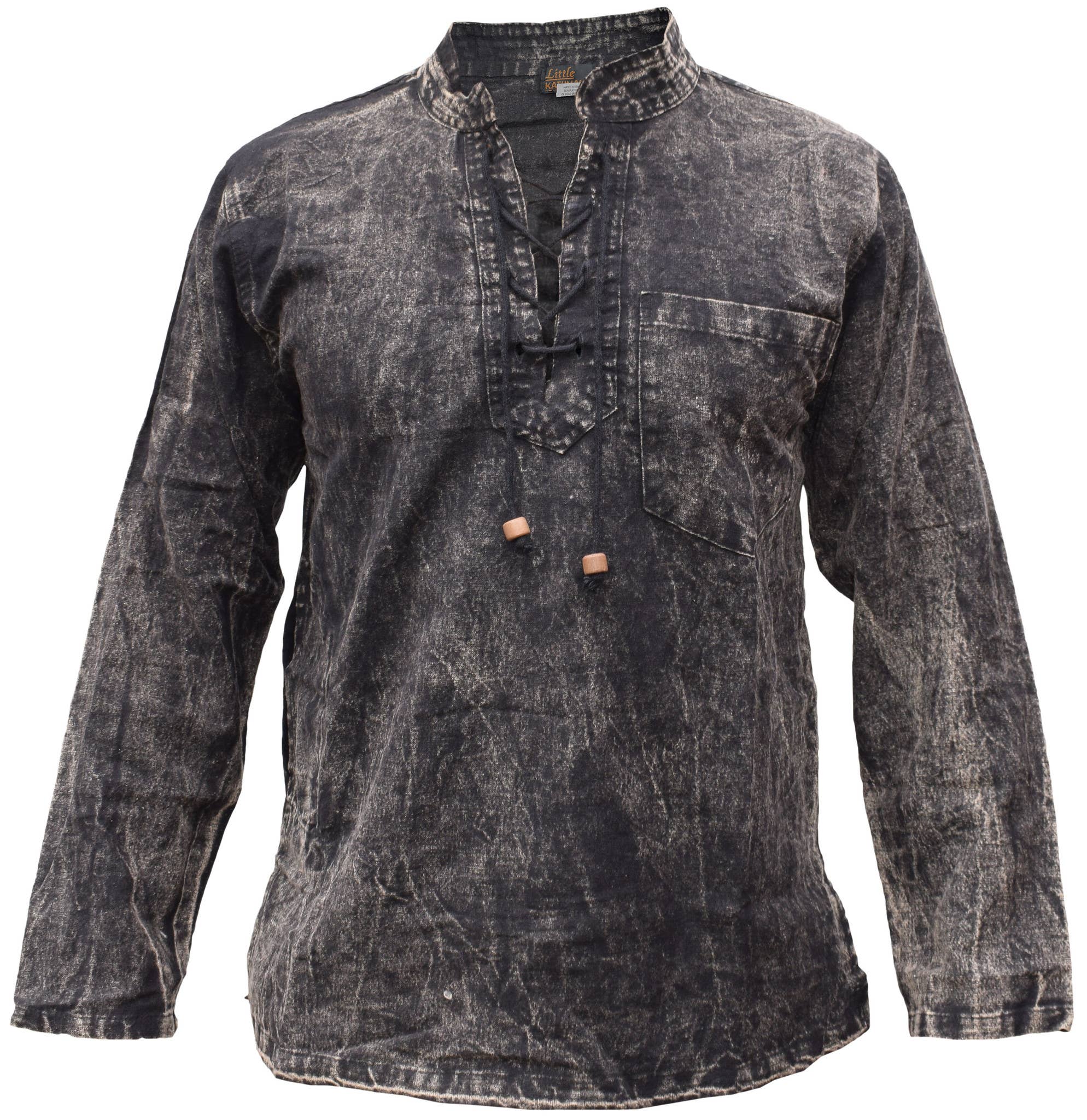 Gheri - Wholesale T-Shirt - Men's - Lace Up Hemp Cotton Viking Tunic Grandad Shirt2