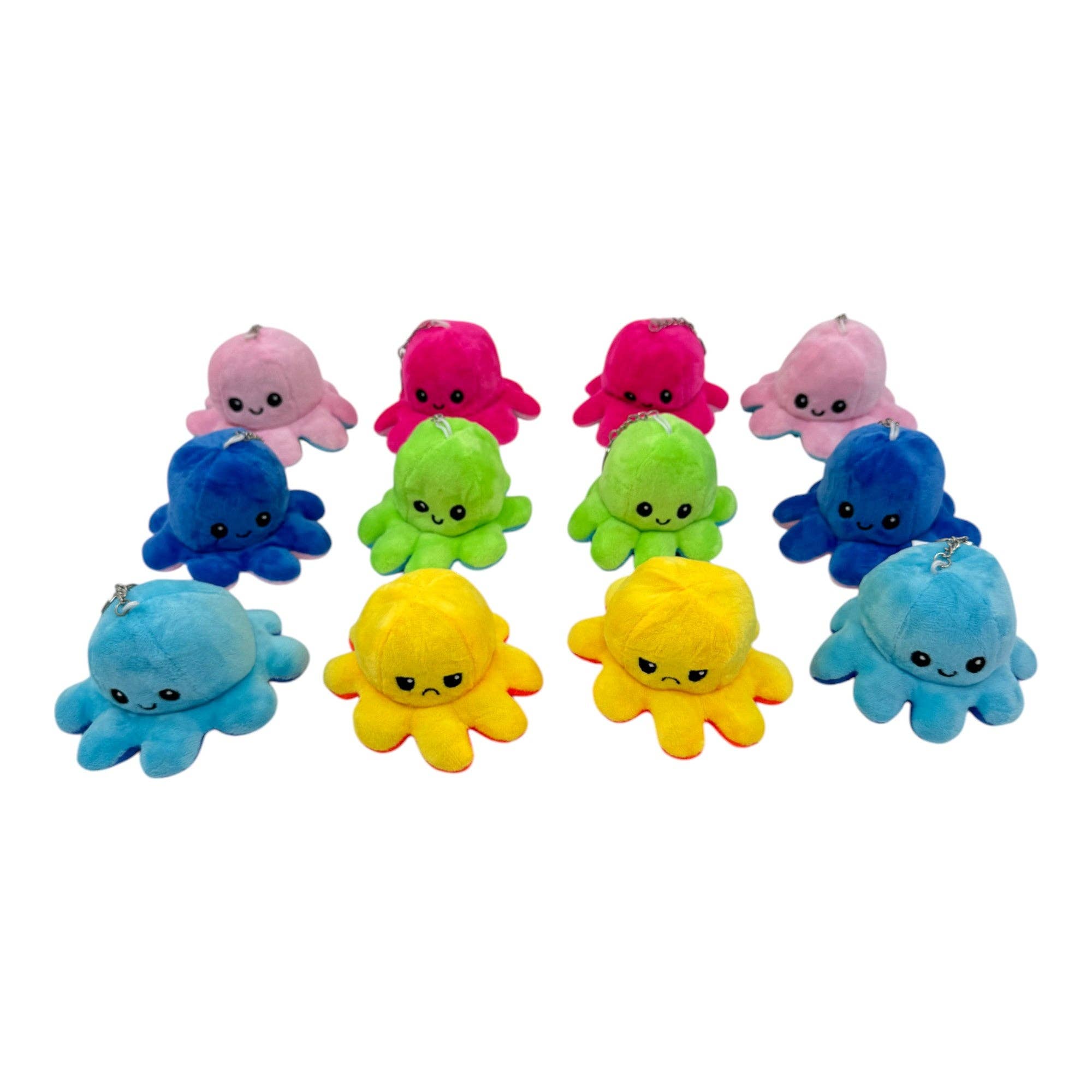 ASSORTITI Portachiavi Pupazzo di Peluche Polpo Reversibile KC1125-1 (12PC) in vendita all'ingrosso su Faire9