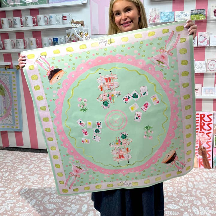 GIRLY BAR CART-MAHJONG MAT for wholesale by Rebecca Illustrated