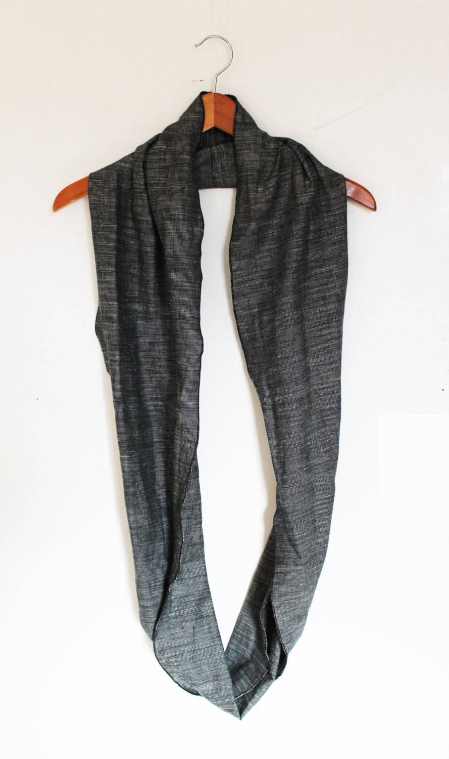 Rowan Grey - Wholesale Scarf - Unisex - Hemp and Organic Cotton Woven Infinity Scarf2