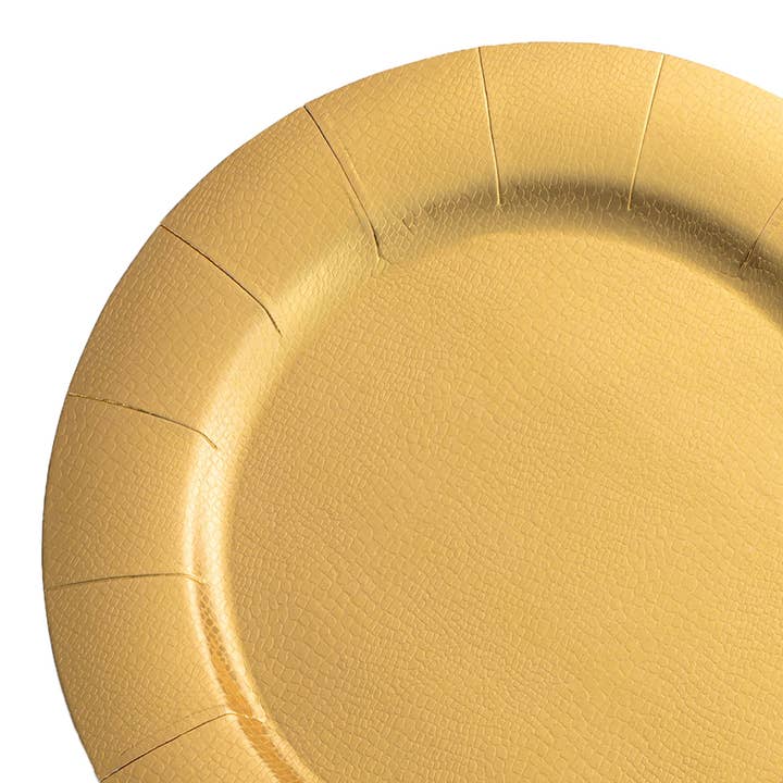 13" Gold Round Paper Charger Plates - 120 pcs for wholesale by Smarty had a Party