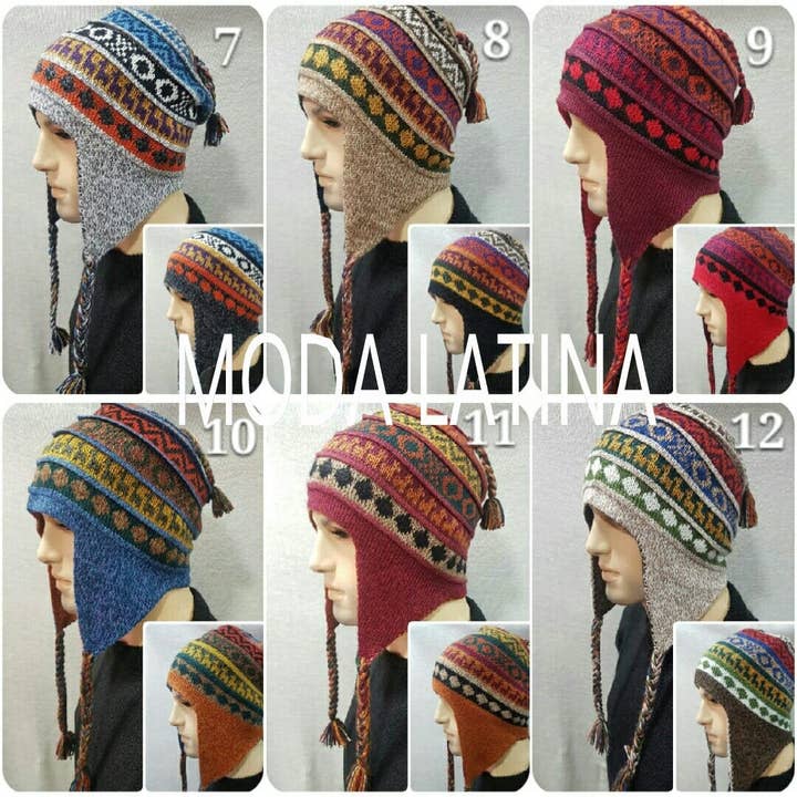 MODA LATINA - Wholesale Beanie - Unisex - Unisex reversible Alpaca Hat with Earflaps soft fleece hat