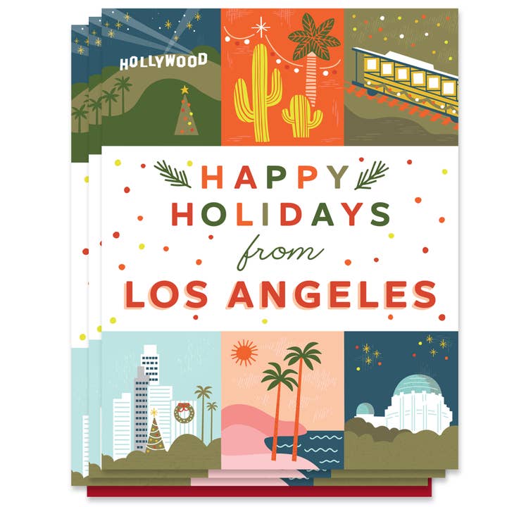 Los Angeles Grid Holiday Cards (Set of 6) for wholesale by Paper Parasol Press
