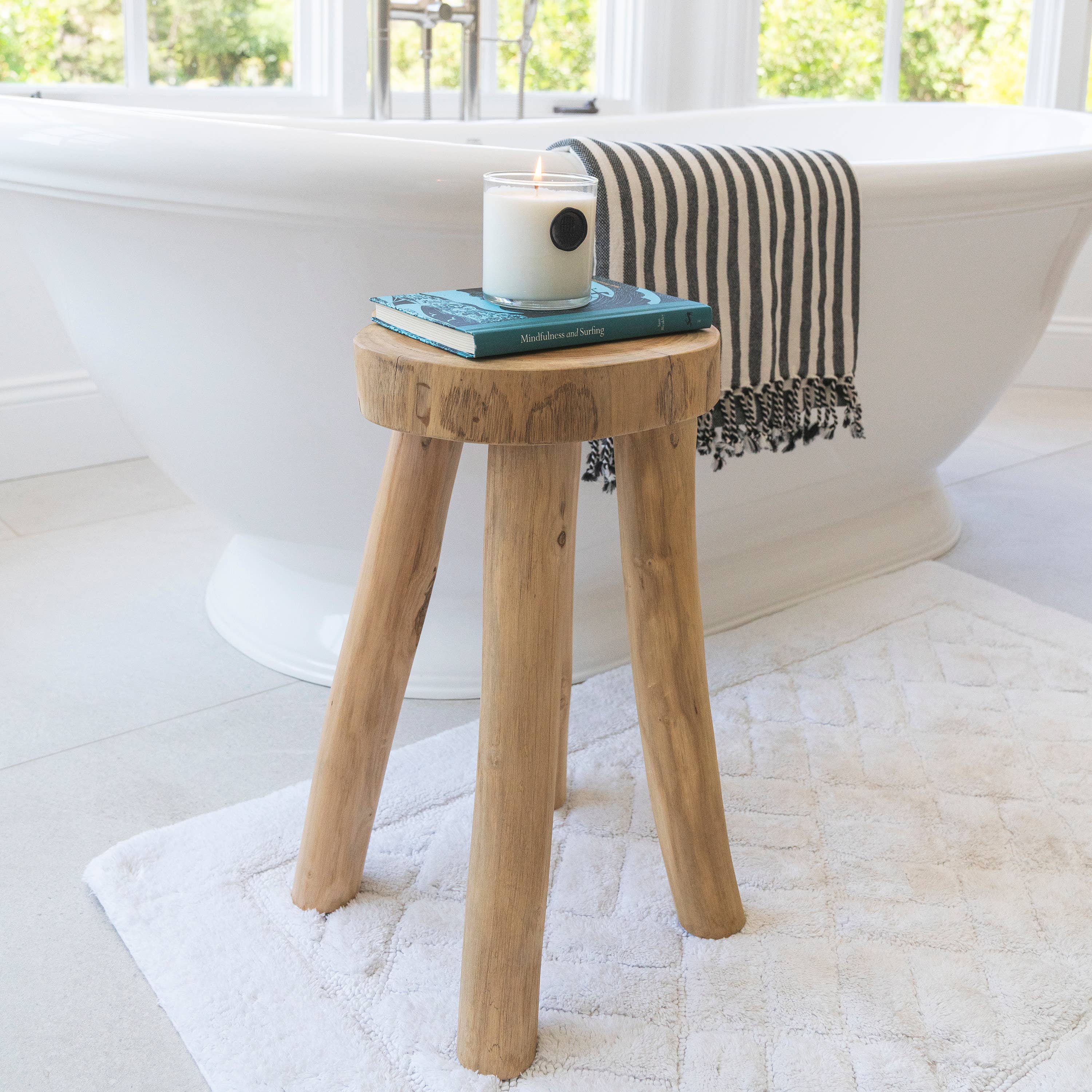 Sandstone & Sage - Wholesale Krukje - Teakhouten krukje bijzettafel, klein nachtkastje of badkamerrekje8