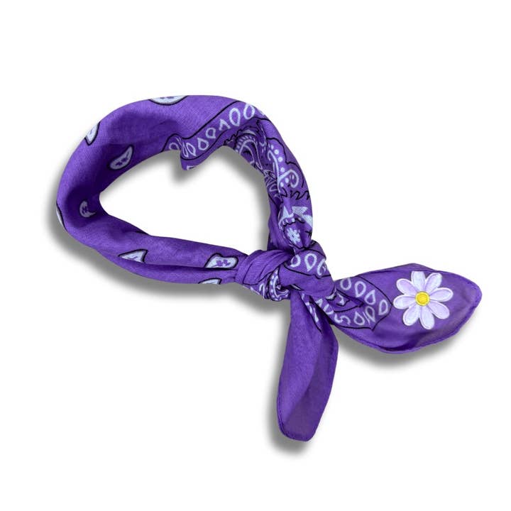 Foulard bandana « Lilac » in cotone 100% per la vendita all'ingrosso da parte di Hairjewelz by Elle