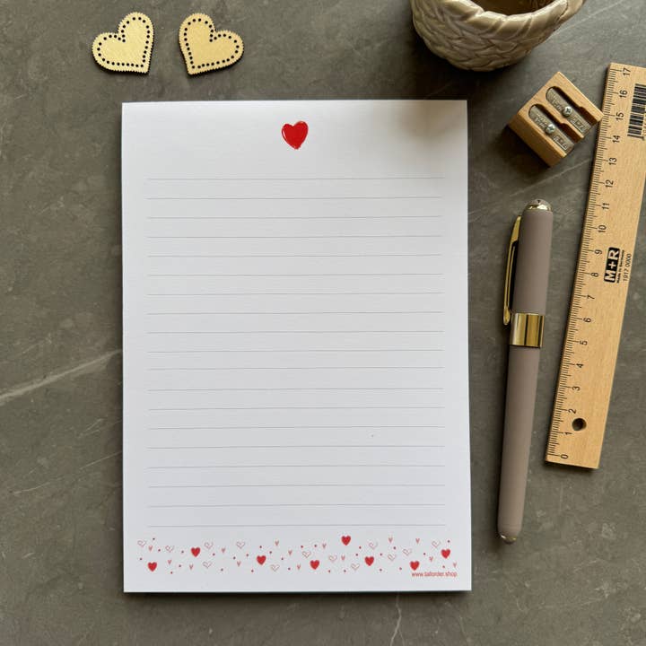 Tall Order - Wholesale Notepad - A5 Notepad with Heart Pattern, Jotter, Love Letter Lined Pad10