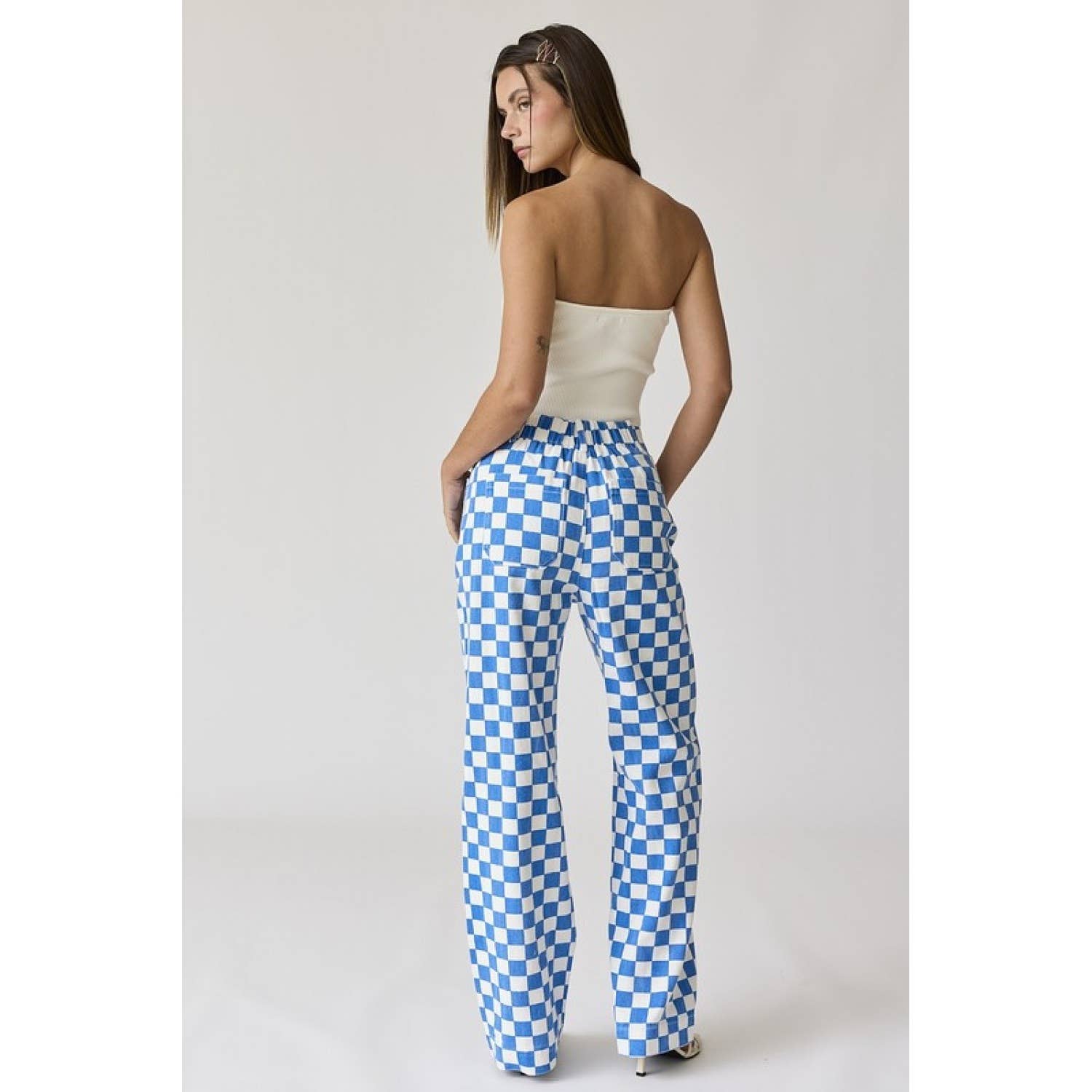Apolline - Wholesale Pants - Women's - Demi Checkered Bottoms w Elastic Band13