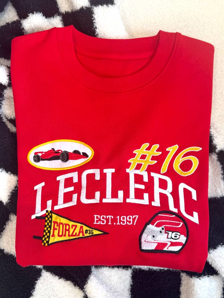 Charles Leclerc Patchwork Embroidered Sweatshirt for wholesale by N Embroideries
