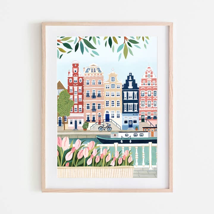 Amsterdam, The Netherlands Travel Art Print - Unframed for wholesale by Amber Davenport Art