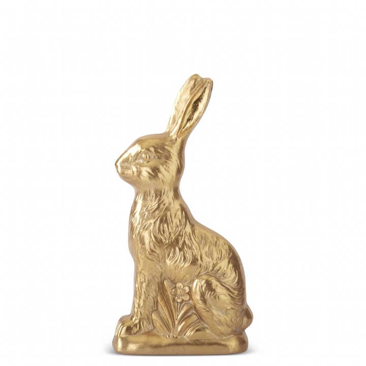 14" Resin Royal Gold Foil Resin Easter Bunny for wholesale by Dunn Deals
