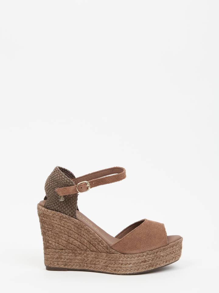 Charlene Peep Toe Taupe for wholesale by La Valeta Espadrilles-Ibera Factory Shoes slu