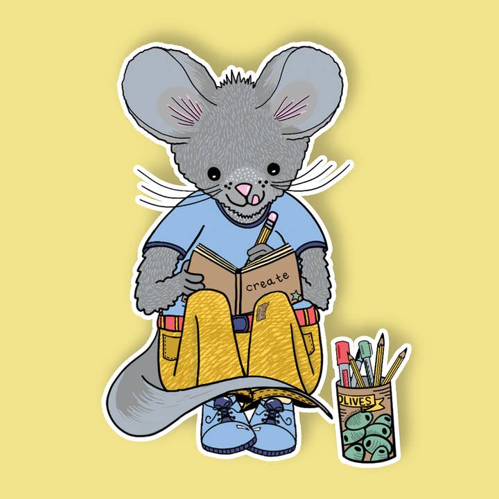 Adesivo in Vinile a Forma di Topo d'Arte | Impermeabile per la vendita all'ingrosso da parte di Block21Prints