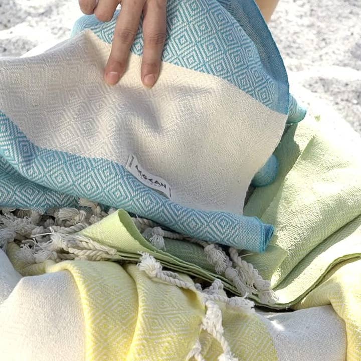 Aegean Concept - Wholesale Beach Towel - Aegean Concept Turkish Beach Towel, Quick-Dry, Baby Blue